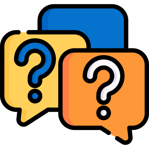 Speech bubble with question mark icon