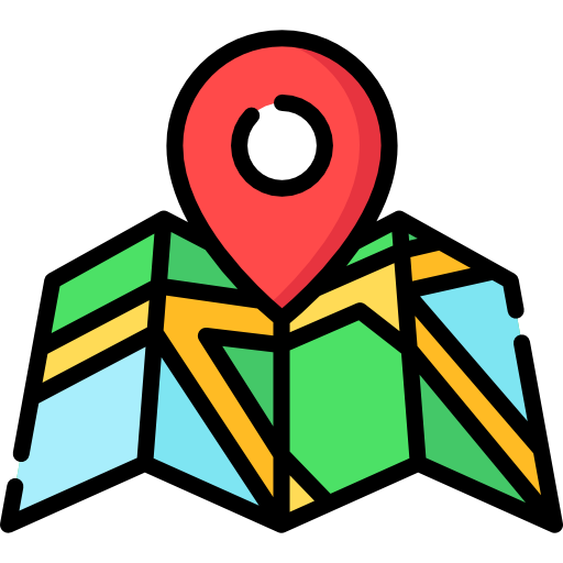 Map with pin icon